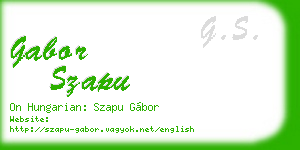 gabor szapu business card